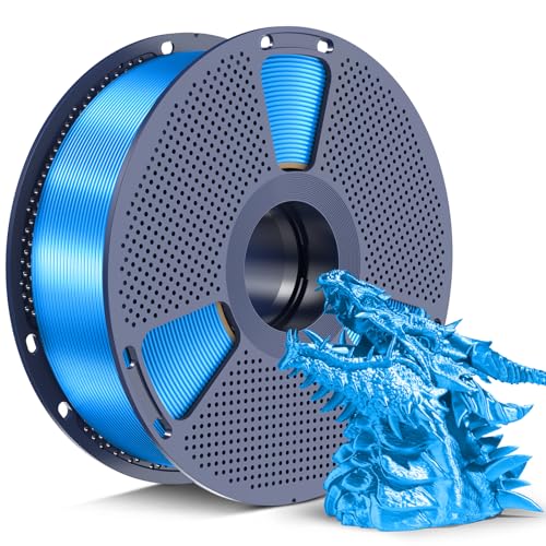 Image of SUNLU Silk PLA+ Filament 1.75mm, Chrome Like Gloss Finish, Smooth Silk Texture, Upgraded Formula for Stable Printing, 1kg(2.2lbs) PLA Plus 3D Printer Filament, Blue