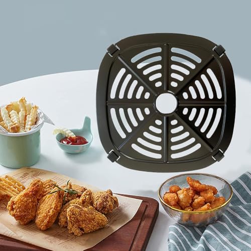 Griglia per friggitrice ad aria in acciaio inox, piastra più croccante con paraurti in gomma per friggitrici ad aria compatte, lavabile in lavastoviglie (17,5 x 17,5 cm)