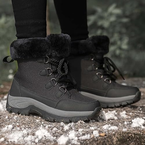 Women's Winter Waterproof Snow Boots Men's Warm Hiking Ankle Boots Anti-Slip And Wear-Resistant Snow Sports Shoes Cold-Resistant Walking Shoes4