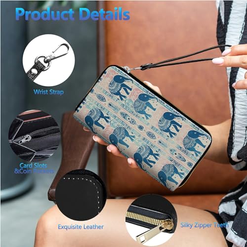 Image of Womens Wallet PU Leather Wristlet Wallets for Women, Large Capacity Lady Fashion Wallet Card Holder Zipper Wallet