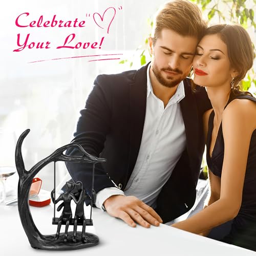 Estatua Decorativa de Pareja Romántica en Hierro miniatura 2