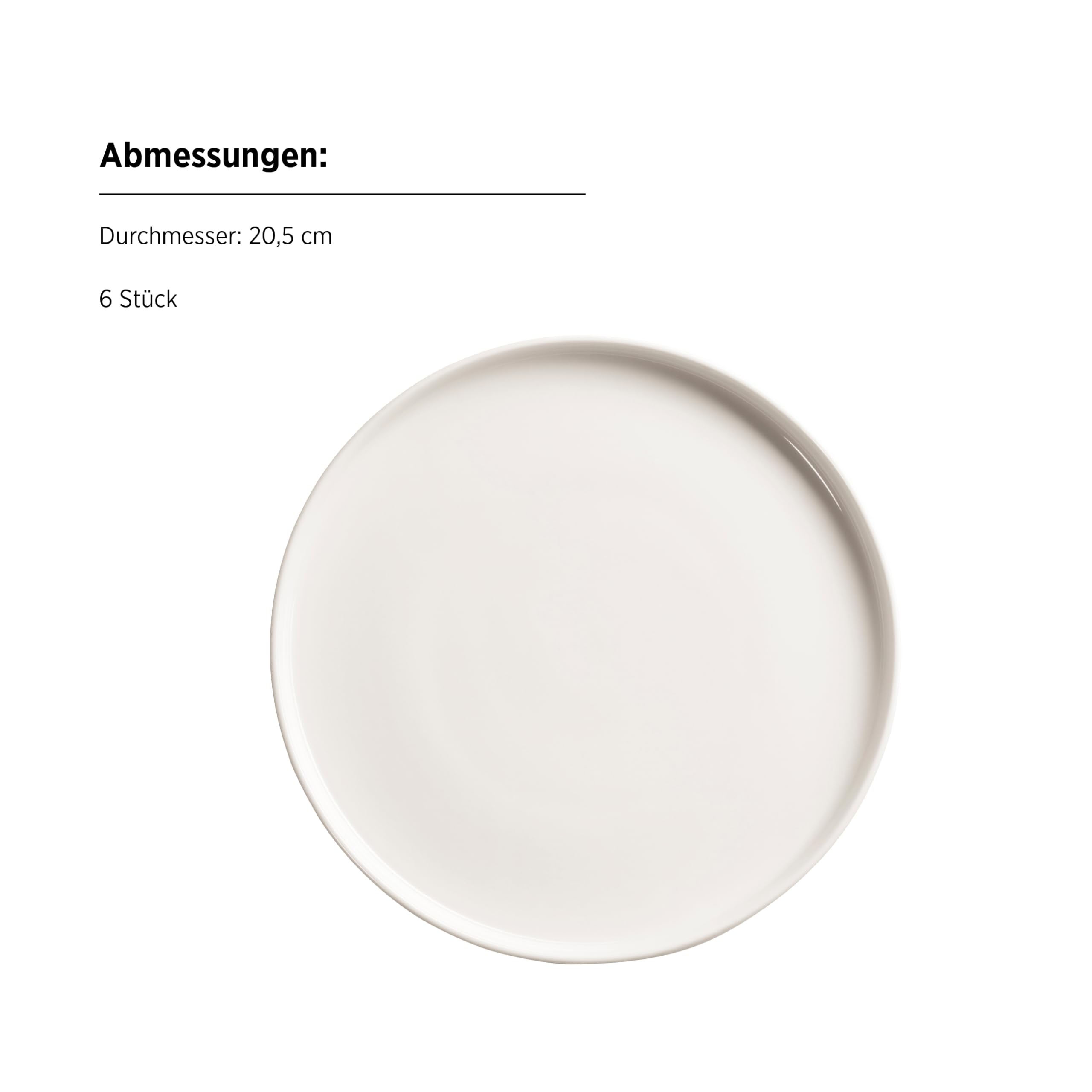 MÄSER, Série Sita, lot d'assiettes pour 6 personnes, vaisselle en porcelaine blanche, simple, élégante, en porcelaine, blanc