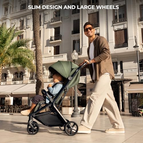 Miniatura 2 de Kinderkraft Nubi 3 Silla De Paseo Compacta Y Ligera, Hasta 22 Kg, Buggy, Con Plegado Automático, Capota Impermeable, Upf50 , Ligero 8,7 Kg, Posición Reclinada, Arnés De Seguridad De 5 Puntos, Verde