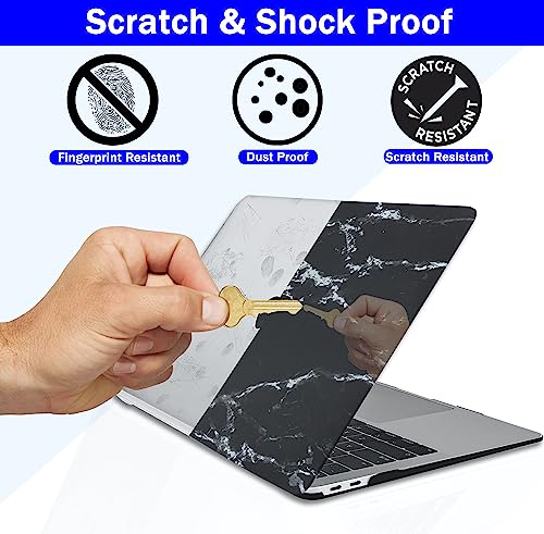Image of Case Compatible with MacBook Pro 13 Inch Retina 2012 2013 2014 2015 A1425 A1502 Plastic Hard Shell Cover Case, Marble Black /White