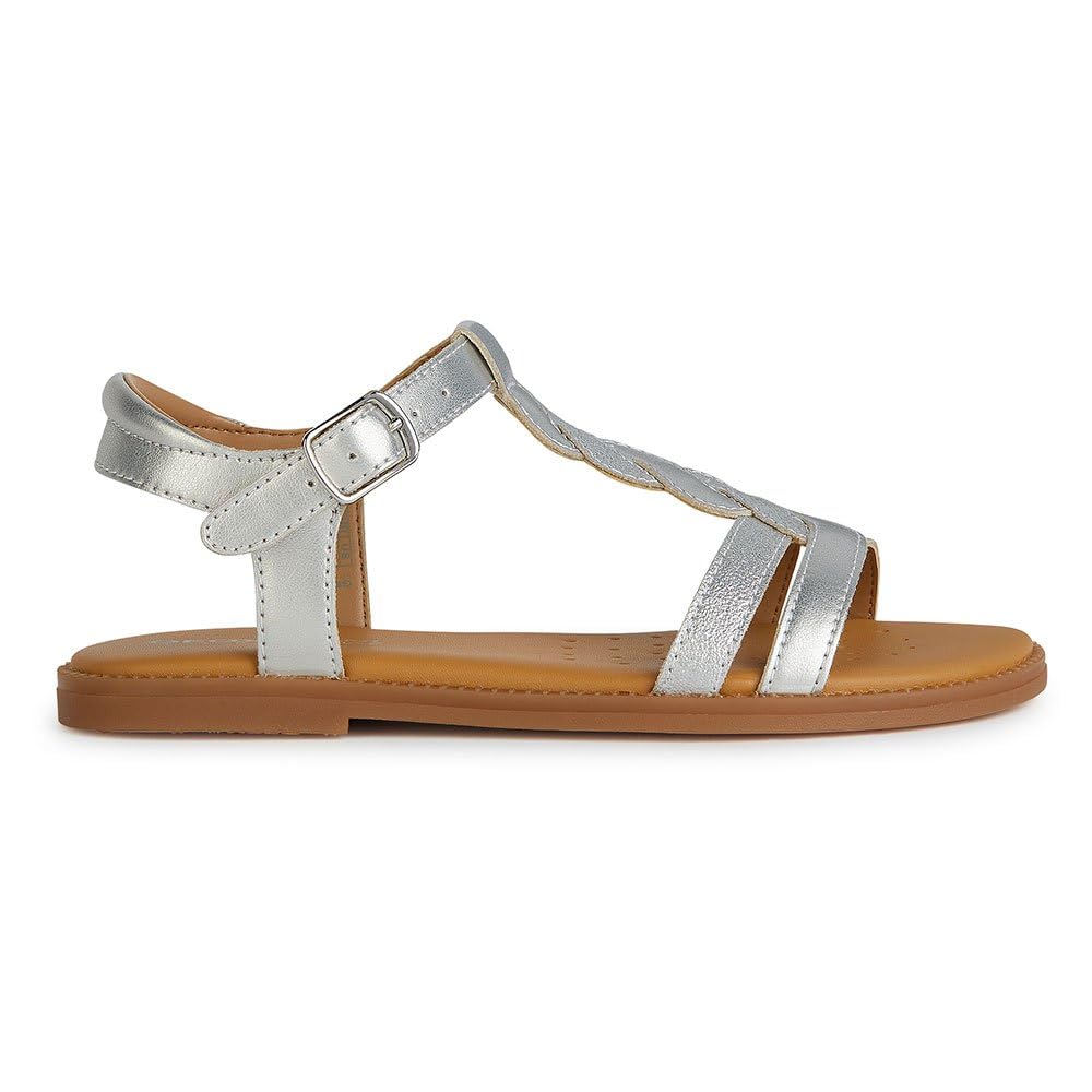 Geox Girls J Karly Girl Sandal, silver, 11 UK