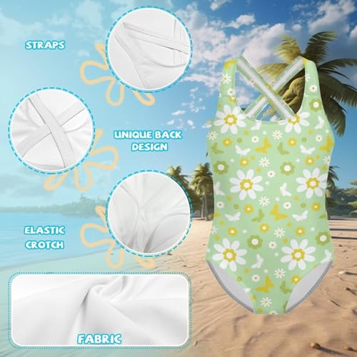 Image of Kids One Piece Swimsuit for Girls 5-14 Years Old Pretty Secure and Comfortable
