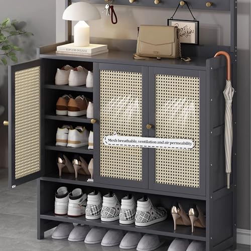 Meuble à chaussures autonome gris pour stopper le désordre