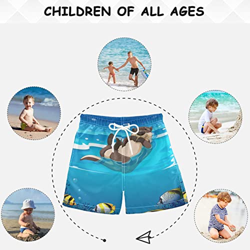 visesunny Cute Otter Fish Animal Boys Funny Toddler Swim Trunks Boy Bathing Suit Quick Dry Kids Beachwear Sports Running Board Shorts4