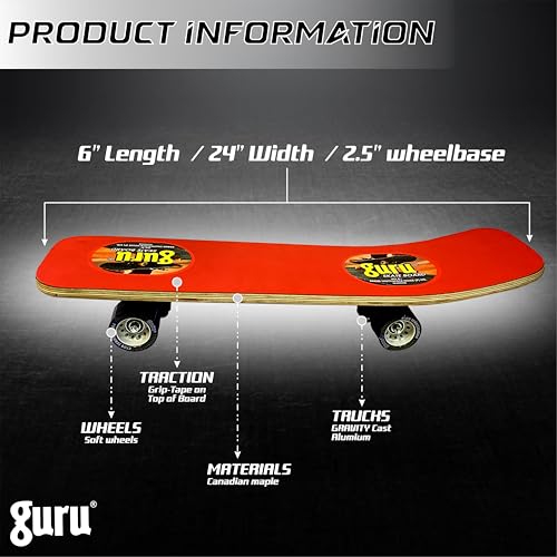 Image of GURU Skateboard, Wooden Non-Slip Skateboard for Kids, Adult, Casterboard /Skate Board /Hoverboard /Longboard for Beginners, Learners, Training Purpose for All Age Group