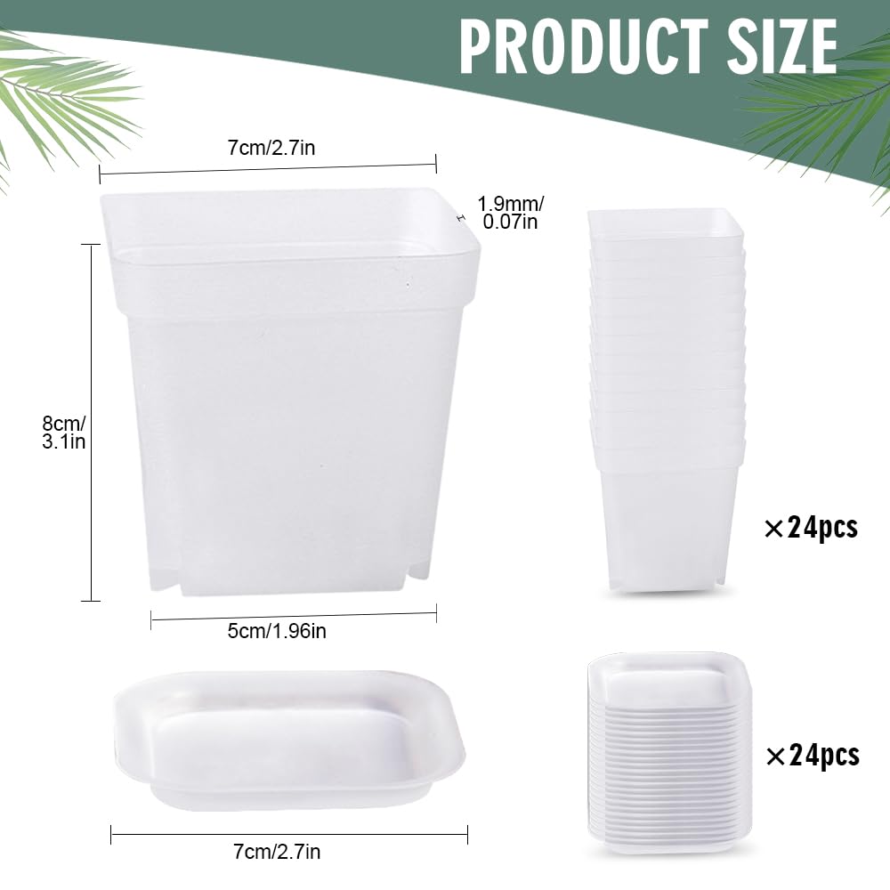 24 Pièces 7cm Godet Semis Plastique,Pot Semis Couleur,Mini