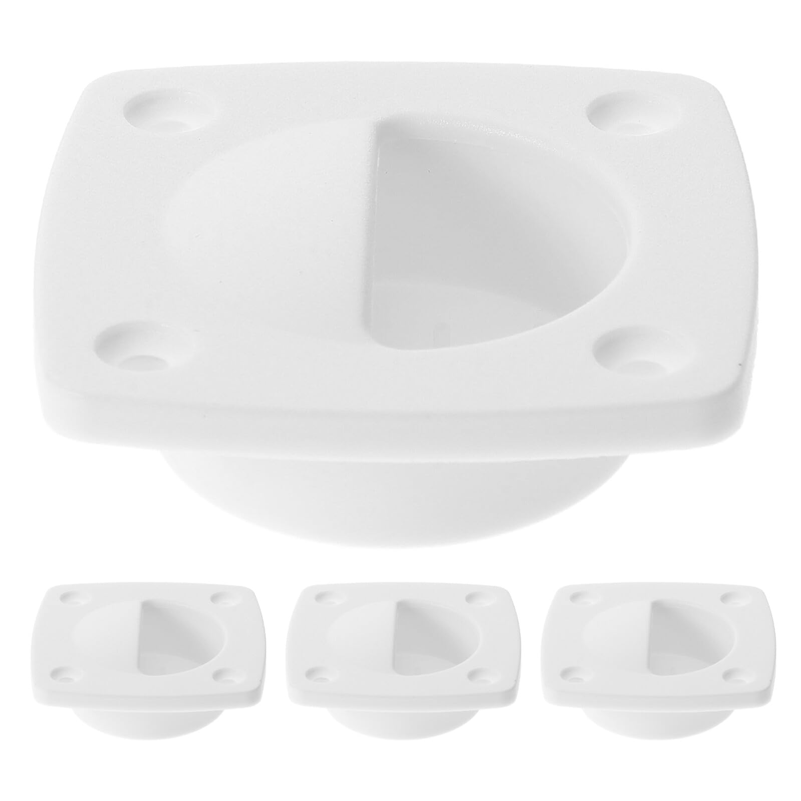 BESPORTBLE Lot de 4 Poignées Encastrées en Nylon Marin Blanc pour Bateaux et Yachts Poignées de Trappe Résistantes à la Corrosion Légères et Ergonomiques Accessoires Marins pour Entretien