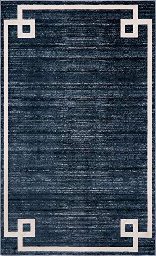 Unique Loom Jill Zarin Uptown Collection Area Rug - Lenox Hill (5' 1' x 8' Rectangle, Navy Blue/ Ivory)