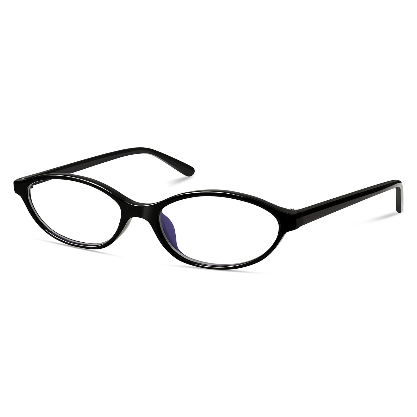 YMRFW Oval Blue Light Blocking Glasses for Women Retro 90s Cat Eye Frame Glasses Computer TV Eyeglasses Anti Eyestrain
