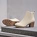 JABASIC Women Casual Suede Ankle Booties Block Heel Slip On Chelsea Boots (8,Sand)