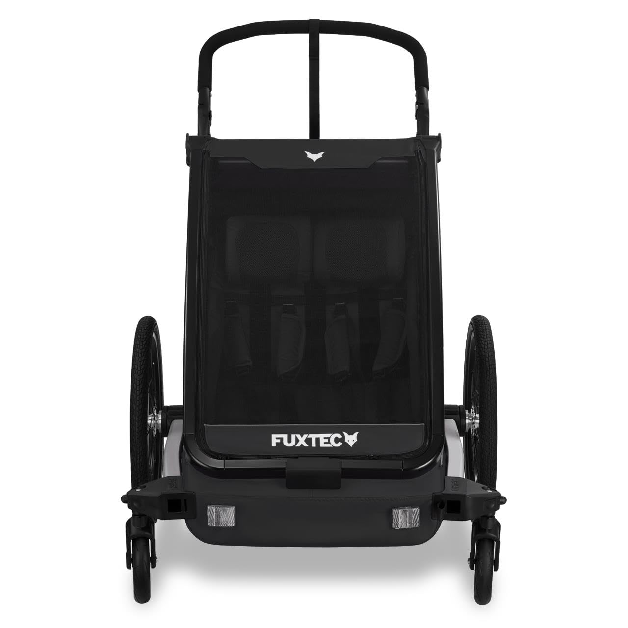 Fuxtec FX-FA1 Carrello rimorchio per Bici Sportfux 2 Posti, Pieghevole con Protezione Pioggia e Sole