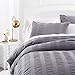Pinzon Seersucker Duvet Cover Set - King, Dark Grey