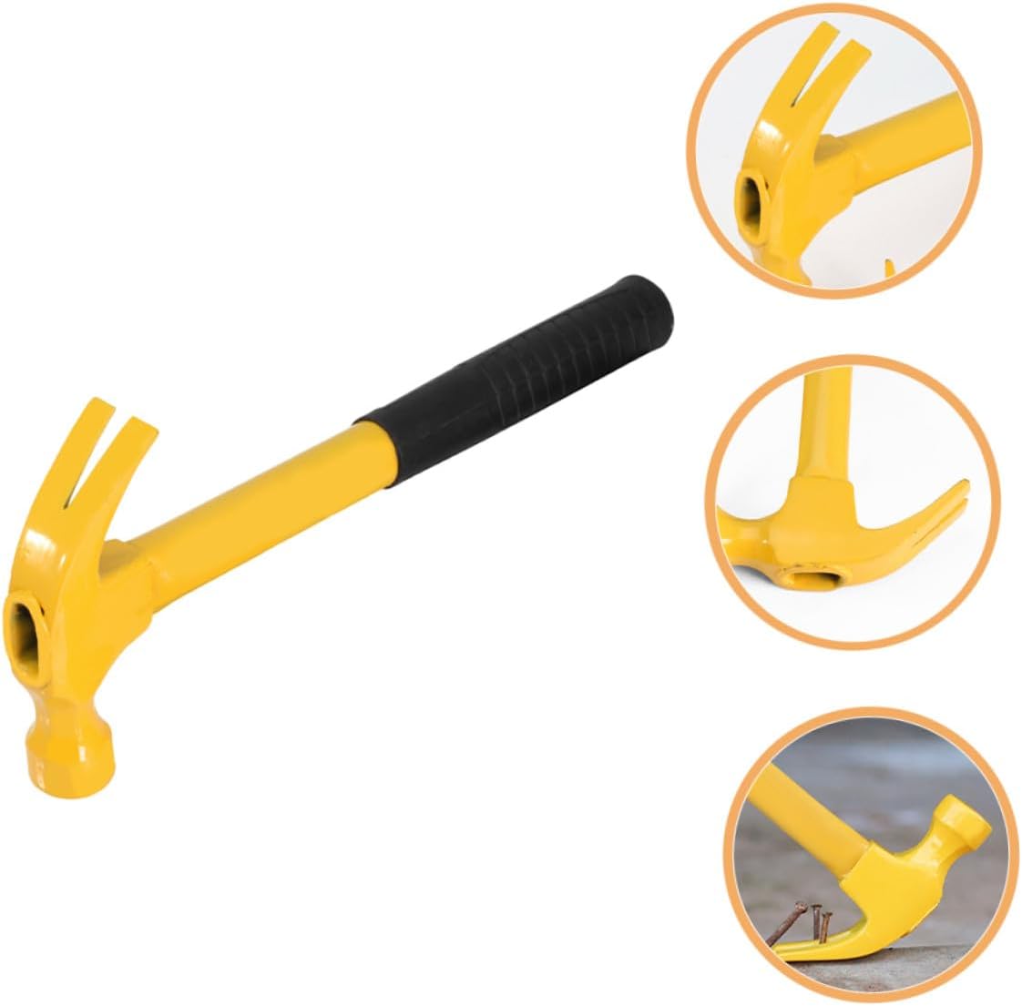 Integrated Claw Hammer Steel Handle Multi-purpose Framing Hammer with Nail Holder for Carpentry and Home Repair