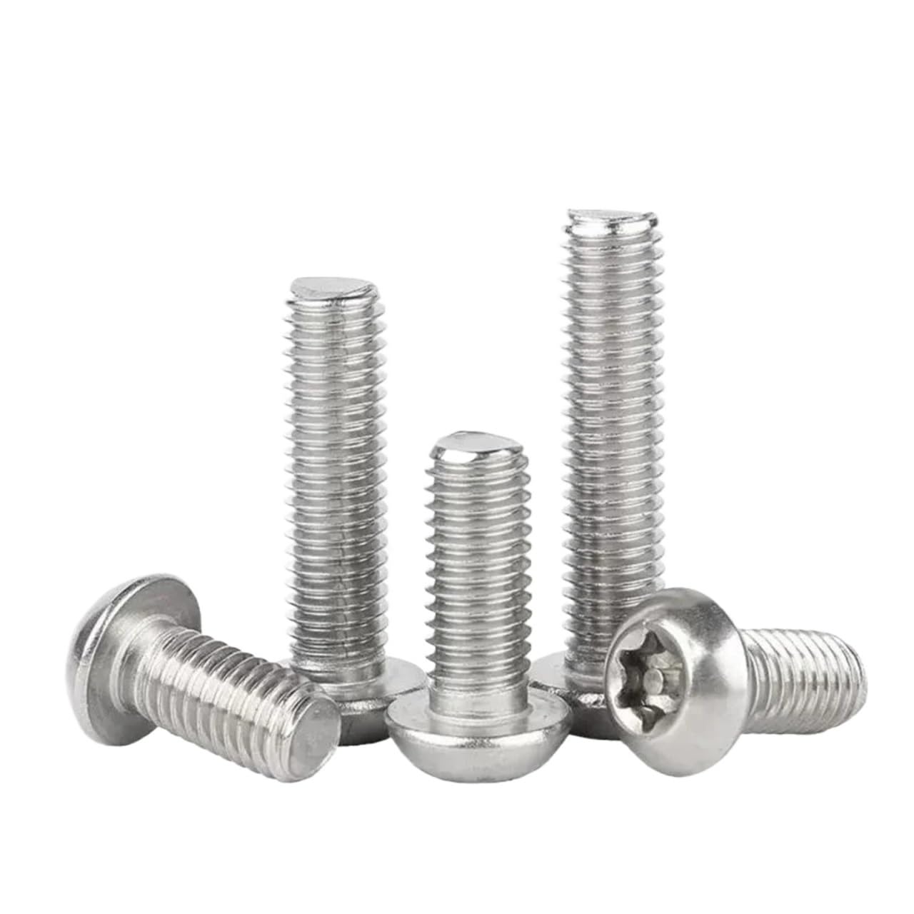 Zboravpix 80Mm Screws Bolt, 304 Stainless Steel Six-Lobe Torx Round Button Pan Head Security Screws M2-M12 Pack Of 192(,5Pcs M8)