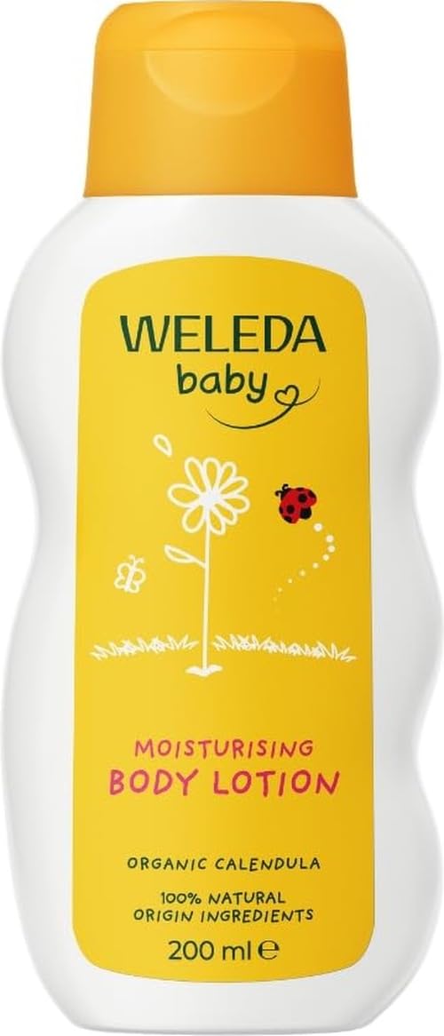 Weleda Baby Body Lotion, Calendula Moisturiser, Moisturising Cream for Baby, Delicate Skin, Dermatologically Tested, Gentle Protection, Developed by Professionals, 200ml