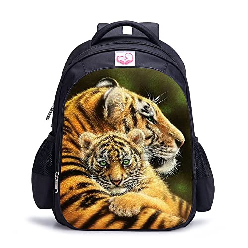 Sac à dos scolaire Tiger pour enfants et adolescents de 16 pouces