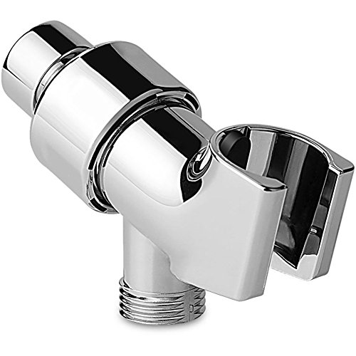TRIPHIL Handheld Shower Head Holder, Shower Arm Mount Hose Bracket for Hand Held Showerhead, ABS Plastic Body with Solid Copper 360 Degree Swivel Pivot Ball Joint Angle Position Adjustable Chrome
