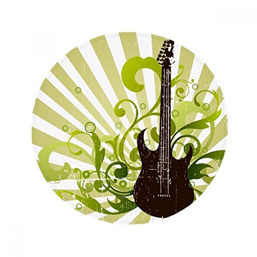 Tapis guitare vert de sol rond anti-slip multicolore 50cm - 2