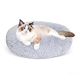 Cgzmlucky Cat Bed for Indoor Cats,24 Inch Cat Bed & Dog Bed Machine Washable, Fluffy Round Pet Bed Non-Slip, Calming Soft Plush Donut Cuddler Cushion Self Warming for Puppy and Kitten