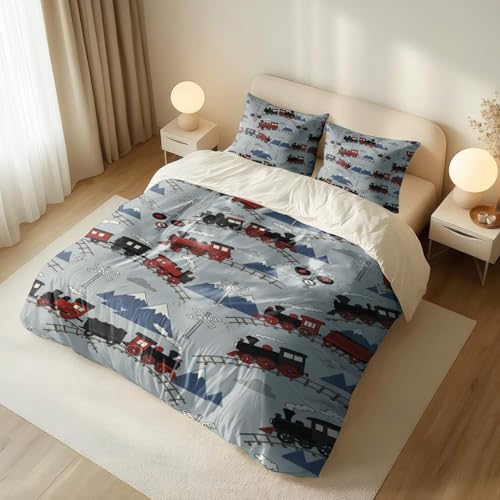 Housse de couette train anti-transpiration pour décoration lit enfant