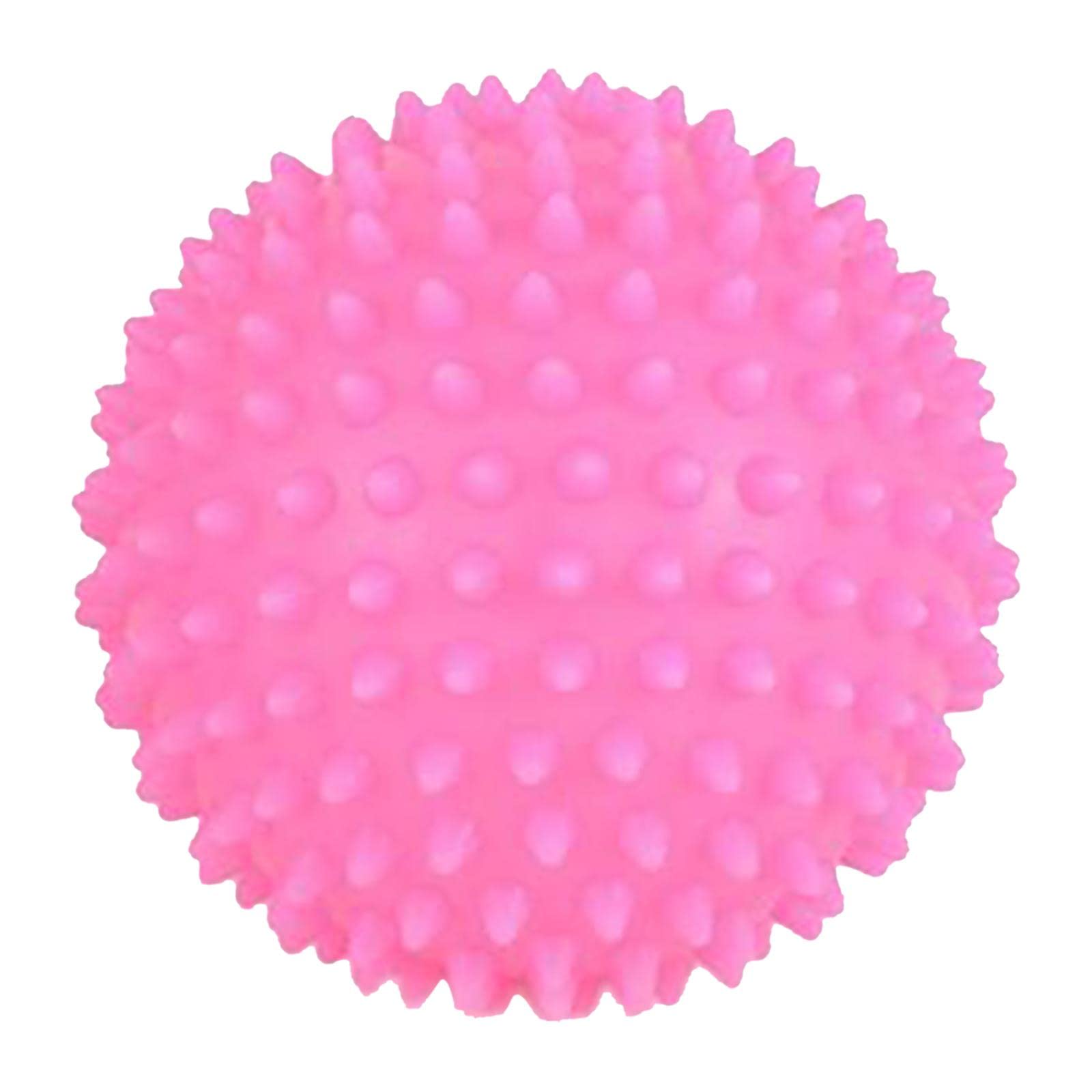 Jojomis Pelota masajeadora de pies con pinchos para tejido profundo, punta, pies, espalda, manos, músculos, miofascial, 7,5 cm de diámetro, color rosa