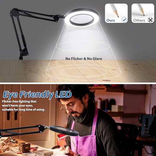 Nzqxjxz NZV46240316LDFDJ01 10X 20X Large Floor Magnifying Glass With Light And Stand, 72 Led Floor Magnifying Lamp thumb #5