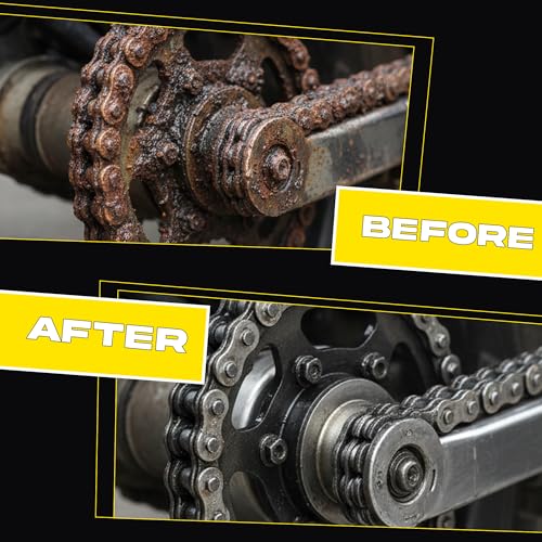Image of BLACKBIRD Bike Care Kit Chain Lube Spray 220ml, Chain Cleaner Spray 220ml, De-Rust 120ml, All in One Polish 200ml, Chain Cleaning Brush & 2 Pc Microfiber Cloth Motorcycle Cleaning Maintenance Combo