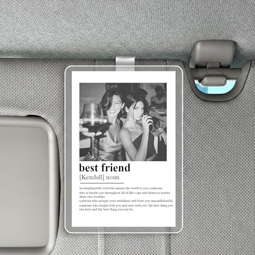 Giantbighands Personalized Best Friend Car Visor Clip Photo, Custom Bestie