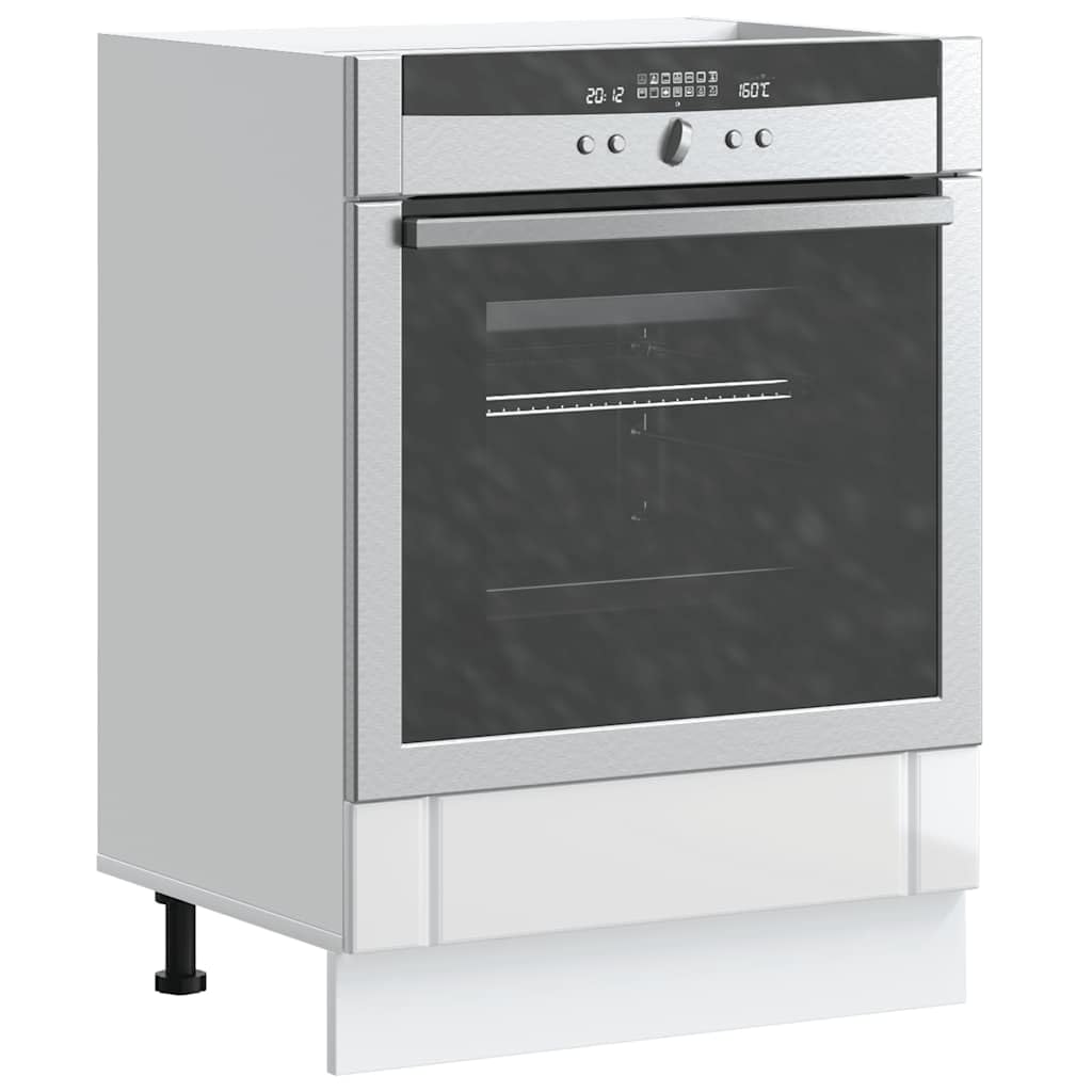 vidaXL Armario de Horno Lucca Blanco Brillante, Unidad de Horno, gabinete de Horno de Cocina, Unidad Base de Horno, Unidad de Horno de Cocina