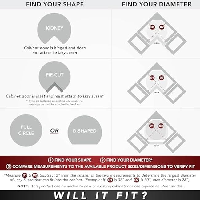 Rev-A-Shelf 2 Tier Full-Circle Lazy Susan for Corner Base Cabinets Plastic 28 Double Shelf Swivel Kitchen Spice/Can Organizer, White, 3072-28-11-52