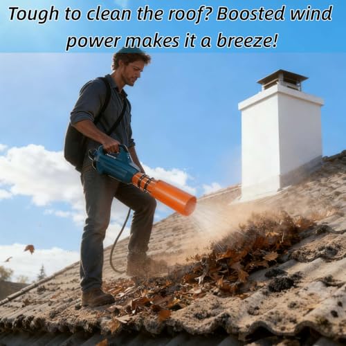 Cyclone 2X Leaf Blower Air Booster - Airflow Amplifier Turbo Extension, Fits 2-4 Inch Nozzle, High-Speed Extension for Yard Lawn Leaf/Gravel/Light Snow/Debris Cleanup (1PC, Black) - Thumbnail 5
