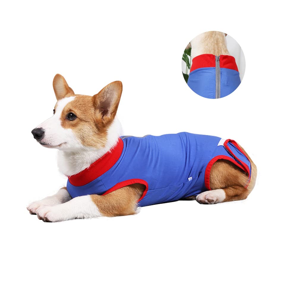 Arabest Dog Recovery Suit, Dog Recovery Shirt for Abdominal Wounds, Pet Surgery Surgical Recovery Snugly Suit, Anti Licking Wounds Suit for Small & Medium Dogs (Large)