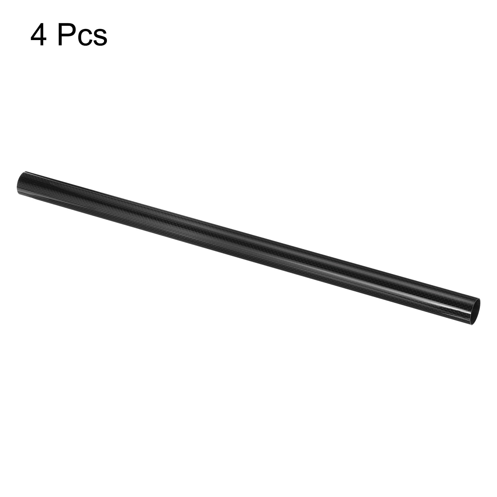 QUARKZMAN 4 Tubos de Fibra de Carbono 23 x 25 x 420mm Tejido Liso Superficie Brillante Varilla de Carbono Enrollada en 3K para Aviones RC Quadcopters Multicopters
