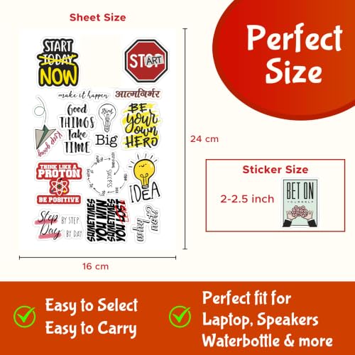 Image of CodersParadise Motivational & Inspirational Vinyl Stickers for Laptop, Water Bottle, Notebook, Phone Case - Waterproof, Self-Adhesive & Residue-Free Positive Quote Decals for Teens, Kids (Pack of 58)