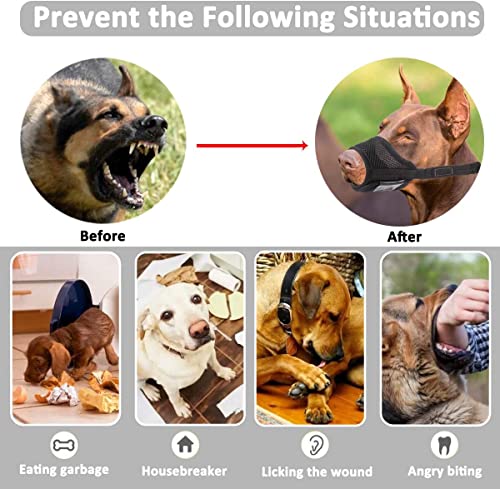 Image of LUCKYPAW Dog Muzzle Anti Biting Barking and Chewing with Comfortable Mesh Soft Fabric and Adjustable Strap, Suitable for Small, Medium and Large Dogs(Orange,XS)