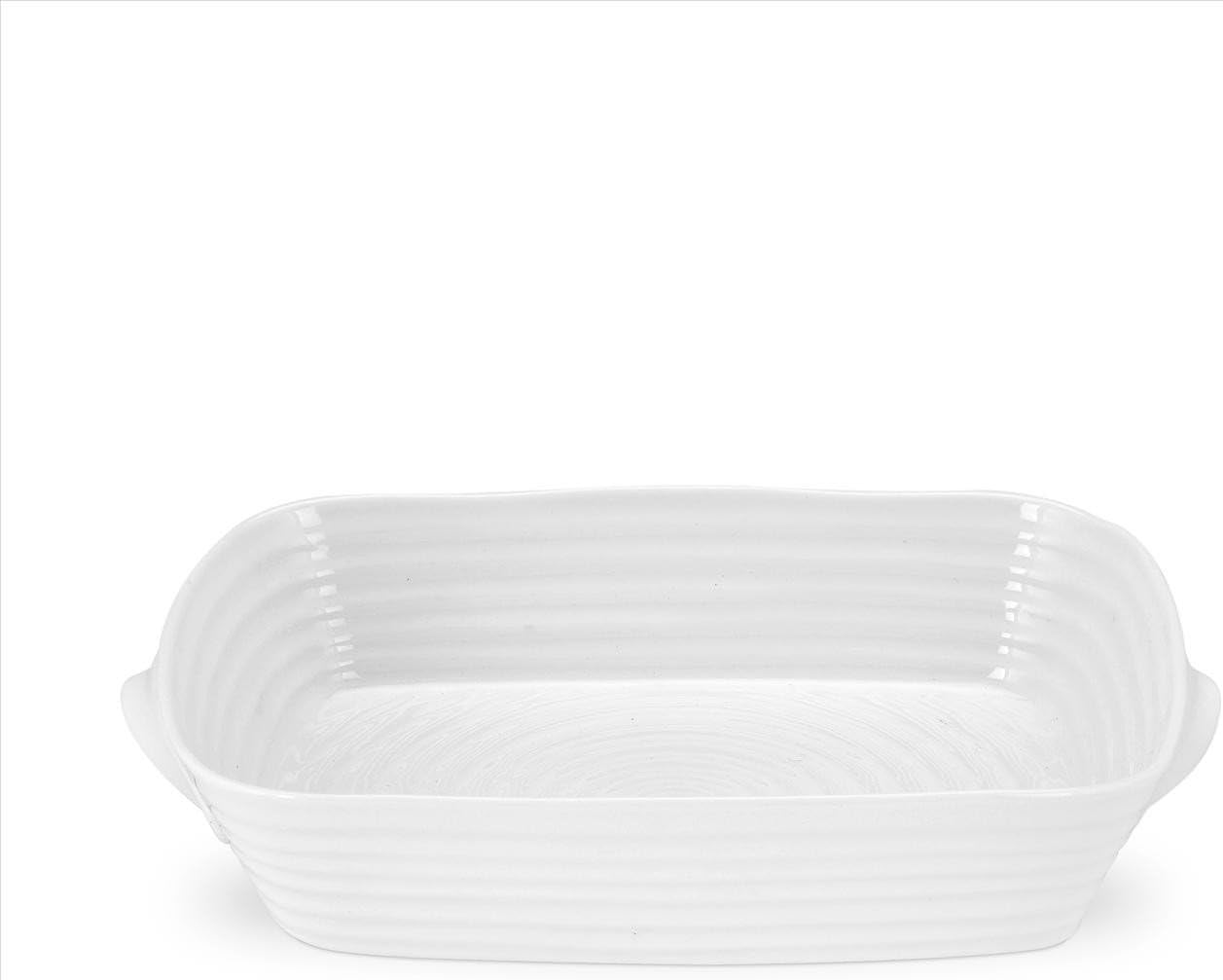 Portmeirion Sophie Conran Rectangular Handled Roasting Dish, 11" x 8" Porcelain Bakeware - Oven to Table Casserole Pan with Easy Grip Handles for Roasts, Casseroles & Family Meals