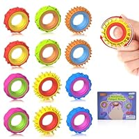 12 Stück Fidget Ring Toys Anti Stress Ring Autismus Spielzeug Konzentrationshilfe für Schule Fidget Toys Adhs Beruhigend Bei Stress Angs Sensorik Spielzeug Akupressur Ring Geschenk Spinner Ring Set