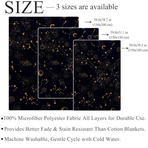Couverture polaire constellation 150x100 cm douce pour lit et canapé