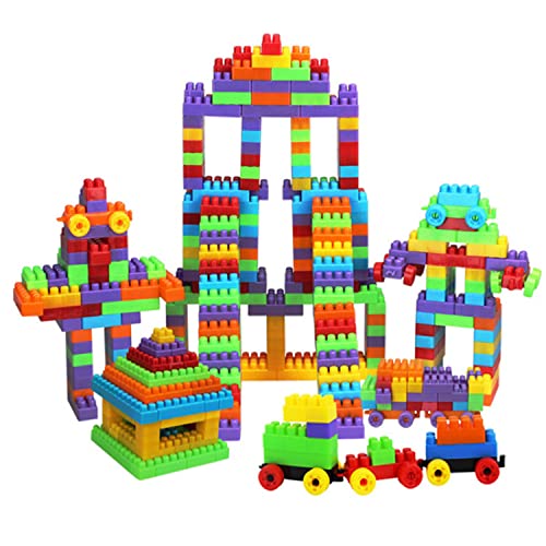 Image of AEXONIZ TOYS Plastic Star Links Building Blocks - 200Pcs, Multicolor Bulk Plastic Educational Making Sweet Home Smart City Building Block for Indoor, Outdoor for Kids