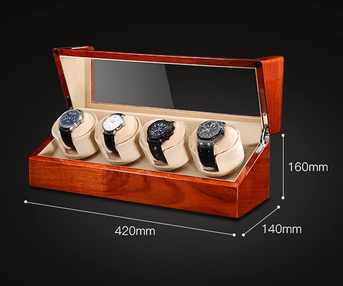 Uhrenaufbewahrungsbox aus Holz mit weichem, flexiblem Uhrenkissen, 4 Aufbewahrungsplätze für Automatikuhren, Beige-4+0, Schwarz-4+0, Schwarz-4+0，Black-4+0