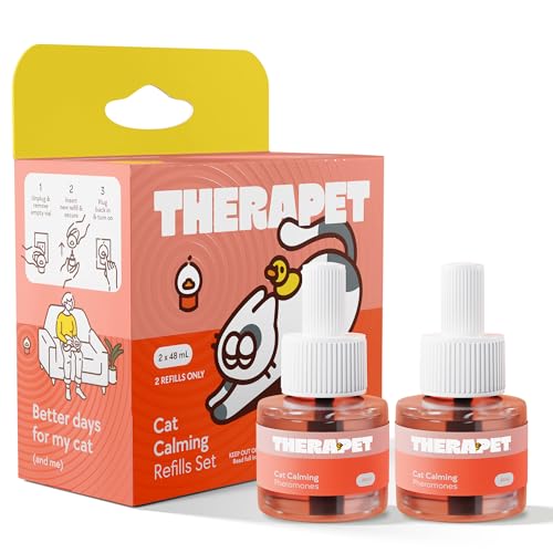 TherapetMD Cat Calming Diffuser Refill Kit (2-Pack 60-Day Supply) Cat Pheromone Refill for Stress Pee Spraying Fighting Aggression Meowing & Scratching Use with TheraPet MD Diffuser