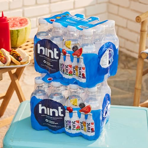 Image of Hint Water Best Sellers Pack & Hint Water White Variety (24 Bottles), Zero Sugar, Sweeteners, and Calories, Flavors: Watermelon, Blackberry, Blueberry Lemon, Strawberry Lemon, Cherry, and Pineapple