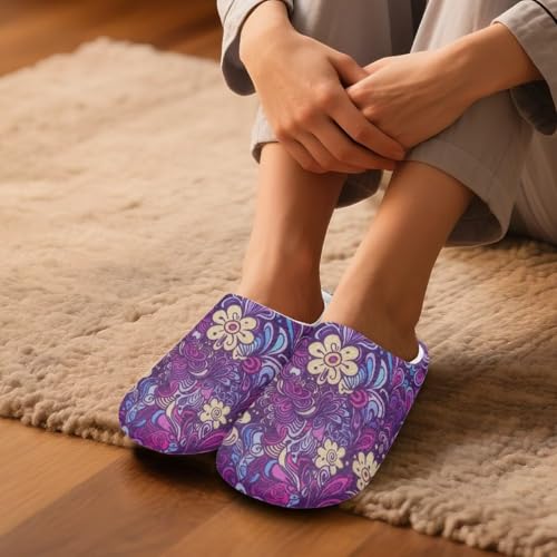 Women's Cotton Slippers Soft Comfy Slip On Non-Slip Cozy House Bedroom Shoes Indoor Ladies Slippers3