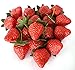 Aliotech 18PCS Plastic Artificial Red Strawberries Fake Lifelike Simulation Realistic Strawberry Artificial Fruits Decoration Photography Prop for Home Kitchen Decoration