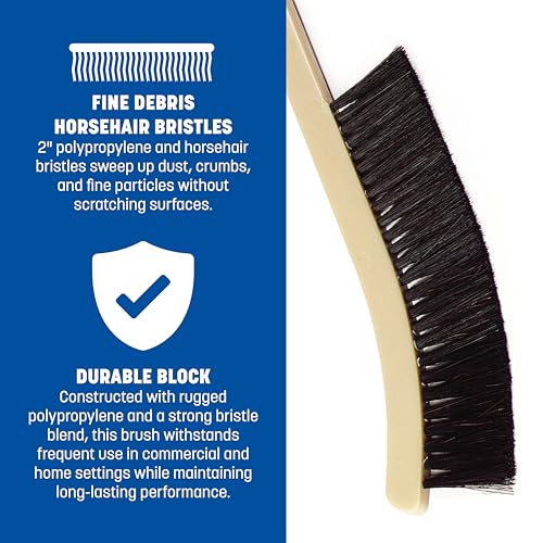 Image of Carlisle FoodService Products 4541103 Plastic Block Narrow Radiator Brush, Horsehair /Polypropylene Bristles, 24 inch Length, 9 inch Brush Length, 2 inch Bristle Trim, Black (Case of 12)