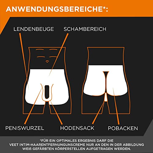 Veet Men Intim-Haarentfernungs-Set für Männer - 100 ml Enthaarungscreme für den Intimbereich mit Spatel & 50 ml Pflegebalsam - Image 4